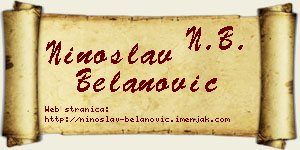 Ninoslav Belanović vizit kartica